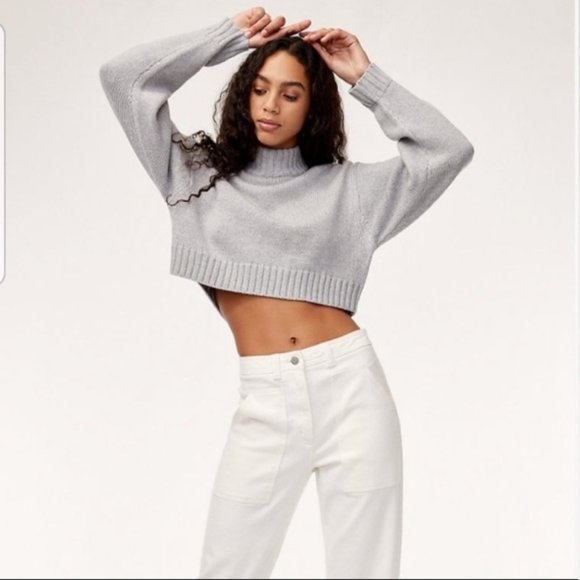 Aritzia Sweaters - Aritzia Wilfred Free Heinen Cropped Sweater 100% Merino Wool Size S